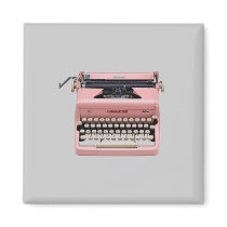 Pink Typewriter magnets