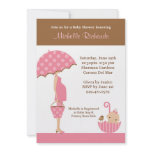 Pink Umbrella Baby Shower Invitation
