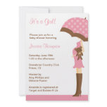 Pink Umbrella Baby Shower invitations