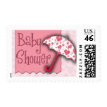 PInk Umbrella Baby Shower Stamp