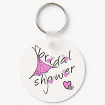 Pink Umbrella Bridal Shower keychains