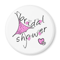 Pink Umbrella Bridal Shower magnets