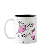Pink Umbrella Bridal Shower mugs