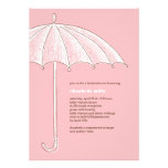 Pink Umbrella Shower Party Invitations