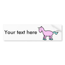Pink unicorn bumper sticker