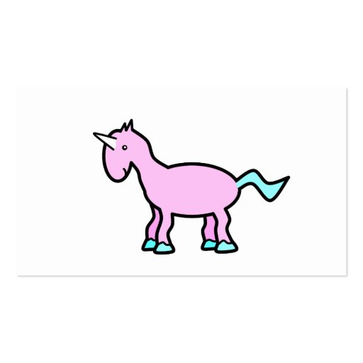 Pink unicorn business cards (back side)