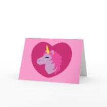 Pink Unicorn Greeting Card