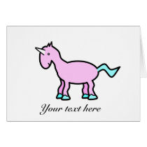 Pink unicorn greeting cards