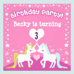 Pink Unicorn Customisable Birthday Invitation invitations