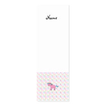 Pink unicorn on horseshoes business card