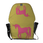Pink Unicorn on Vegas Gold Rickshaw Messenger Bag
