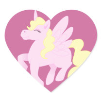 Pink Unicorn Pegasus Heart Sticker stickers