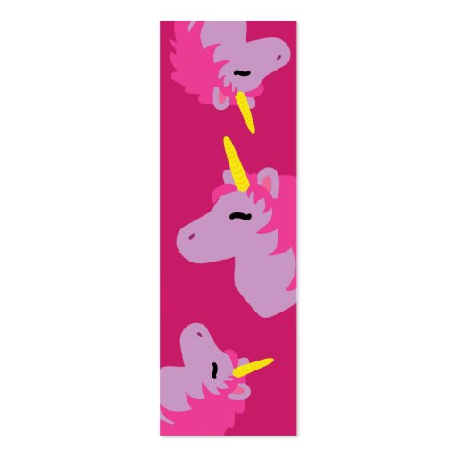 Pink Unicorn Profile Cards Business Cards (back side)
