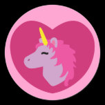 Pink Unicorn Round Sticker