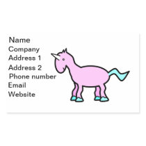 Pink unicorn rectangle stickers