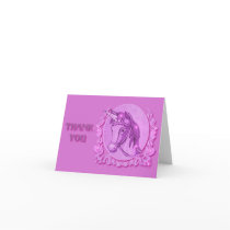 Pink Unicorn thank you card template