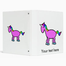 Pink unicorn with rainbow mane binders