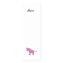 Pink unicorn with white stars business card templates