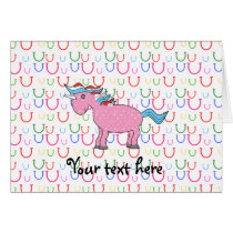 Pink unicorn with white stars cards