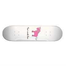 Pink unicorn with white stars custom skate board