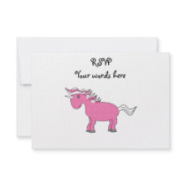 Pink unicorn with white stars announcement