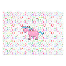Pink unicorn with white stars invitation