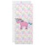 Pink unicorn with white stars rack card design