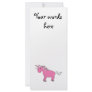 Pink unicorn with white stars personalized rack card