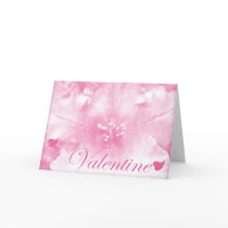Pink Valentine Flower and Heart Greeting Card by sharpattack Pink Valentine Flower and Heart Greeting Card