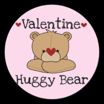 Pink Valentine Huggy Bear Stickers