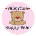 Pink Valentine Huggy Bear Stickers by valentinesday Pink Valentine Huggy Bear Stickers