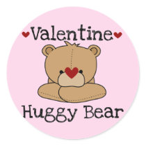 Pink Valentine Huggy Bear Stickers by valentinesday Pink Valentine Huggy Bear Stickers