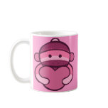 Pink Valentine Sock Monkey Merchandise mugs