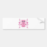pink valentine teddy bear hearts bumper stickers