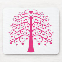 Pink Valentine Tree Mouse Mat
