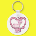 Pink Valentine's Day  Cartoon Goat Gift keychains
