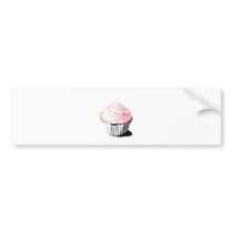 Pink vector cupcake template products bumper stickers