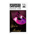 Pink Venetian Masquerade Halloween Postage