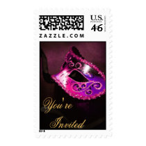 Pink Venetian Masquerade Halloween Postage