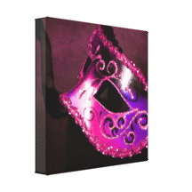 Pink Venetian Masquerade Mask Canvas Print