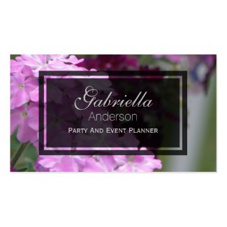 Pink Verbena Flower Business Cards
