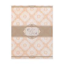 Pink Victoria Damask reception card invitations