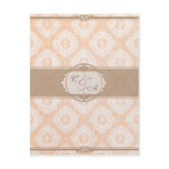 Pink Victoria Damask reception card invitations