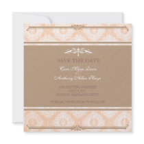 Pink victoria damask save the date card invitations by theonedesigns Pink victoria damask save the date card invitations