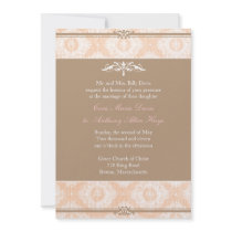 Pink Victoria Damask Wedding Invitation by theonedesigns Pink Victoria Damask Wedding Invitation