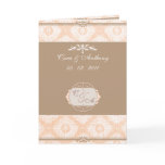 Pink Victoria Damask wedding thank you card