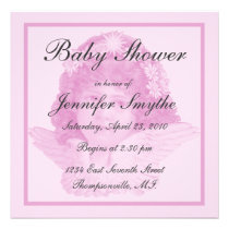Pink Victorian Angel Baby Shower Invitation invitations