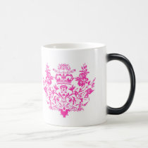 Pink Victorian Damask Mug by tarilynquinn Pink Victorian Damask Mug