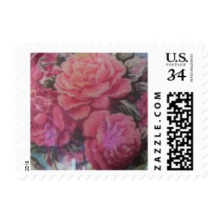 Pink Victorian Roses Stamp