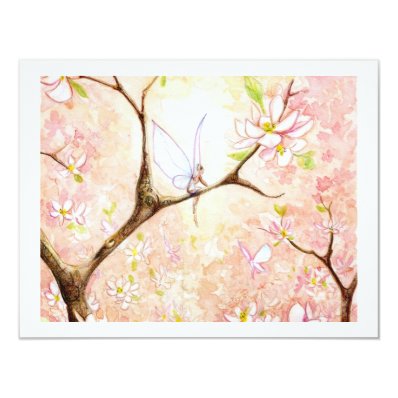 Pink View Blossom Personalized Invites